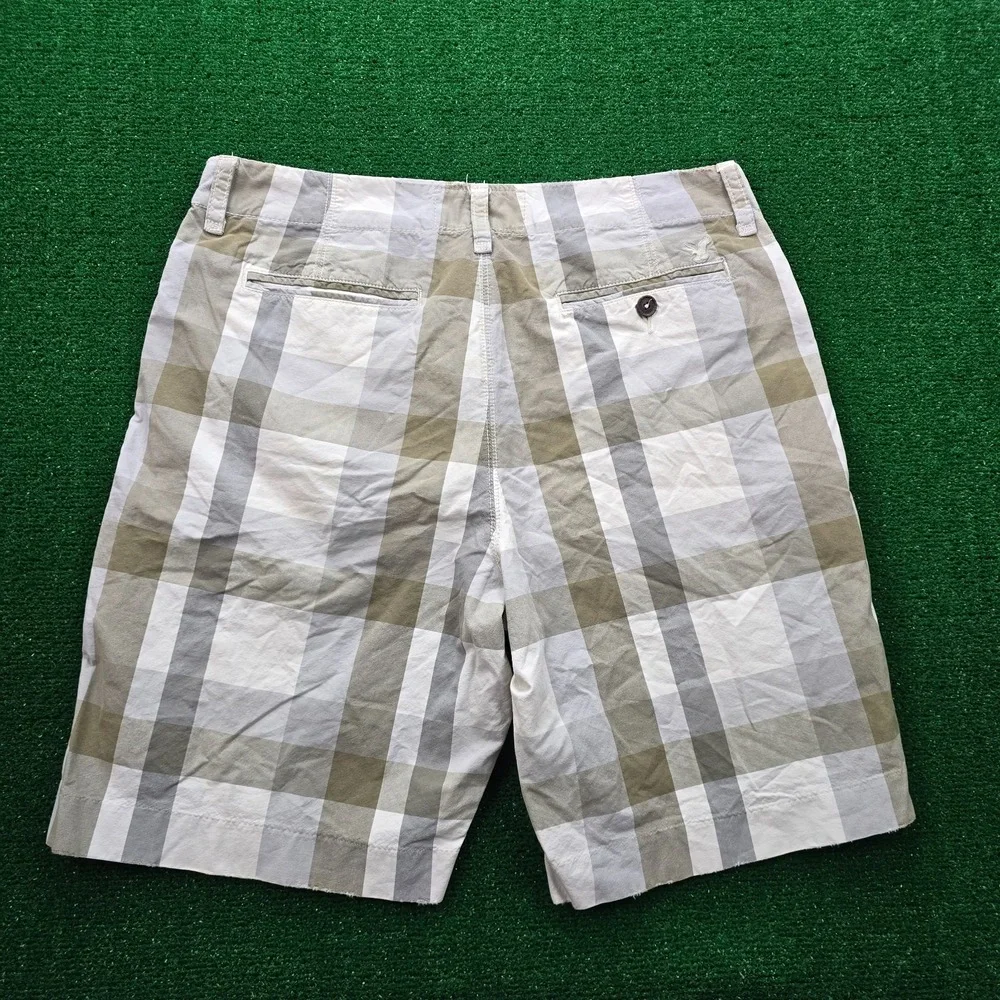 American Eagle Outfitters Classic Plaid Flat Front Shorts Mens 36 Summer Casual